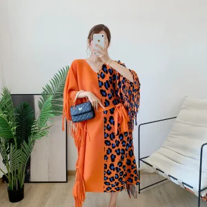 Abito lungo donna fantasia curvy