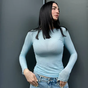 Maglia Hela misto cashmere azzurro