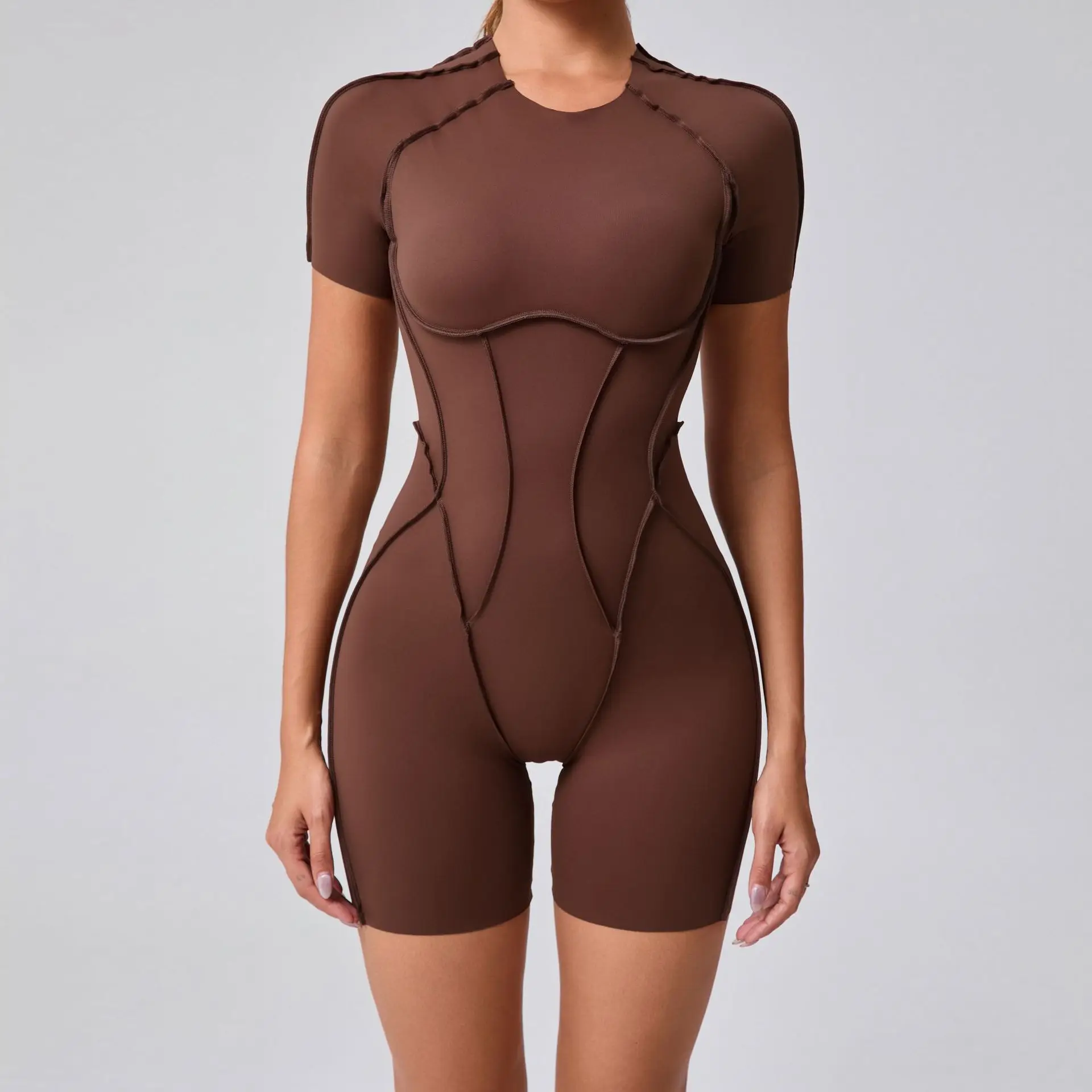Women Fitness Yoga Set Splicing Exposed V Butt One-Piece - immagine 6