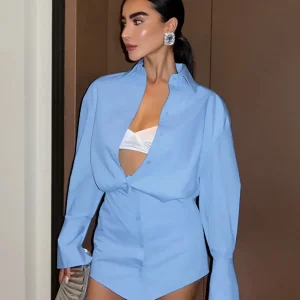 Blue Shirt Dress Women