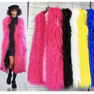 Gilet in pelliccia di lana Long Beach da donna