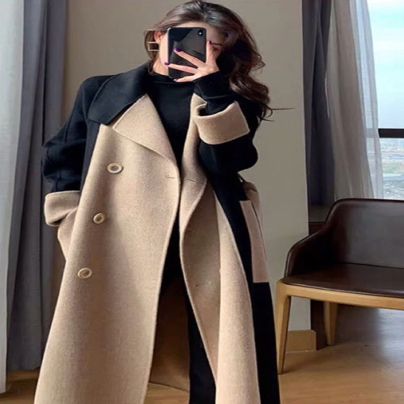 Long Coat Women's Double-sided Fleece Wool - immagine 6
