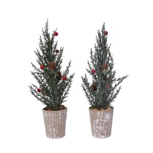 Alberino di Natale con pigne e bacche cm. 28