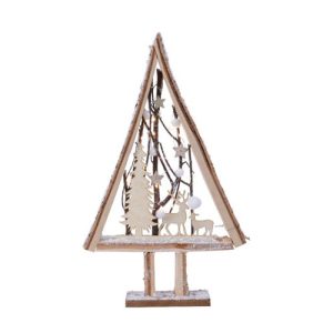 Alberino in legno con led e decori cm. 43