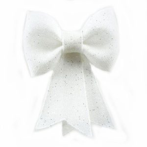 Fiocco di Natale glitter bianco cm 30