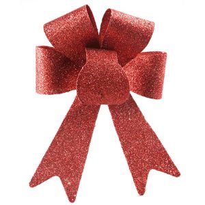 Fiocco glitterato rosso cm 45