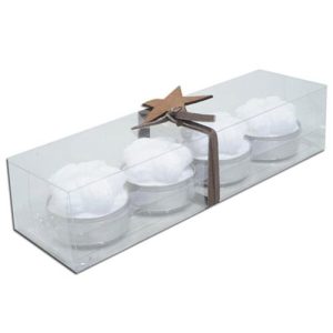 Candeline gomitolo bianche set 4 pezzi