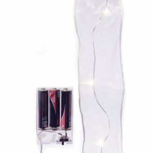 Nastro con 20 luci micro LED bianco a batteria mt 1,90