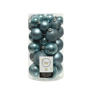 Box 30 Palline di Natale Blu Dawn