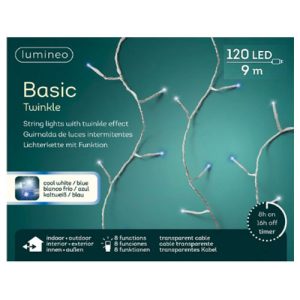 Miniluci 120 led bianco e blu con cavo mt 9