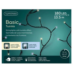 Miniluci 180 led bianco caldo e bianco freddo con cavo mt 13,5