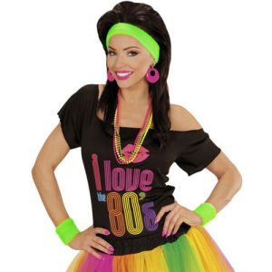 Set Fascia e Polsini Fluo Verde